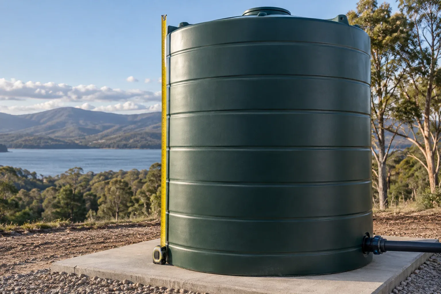 Measuring the height of a cylindrical water tank